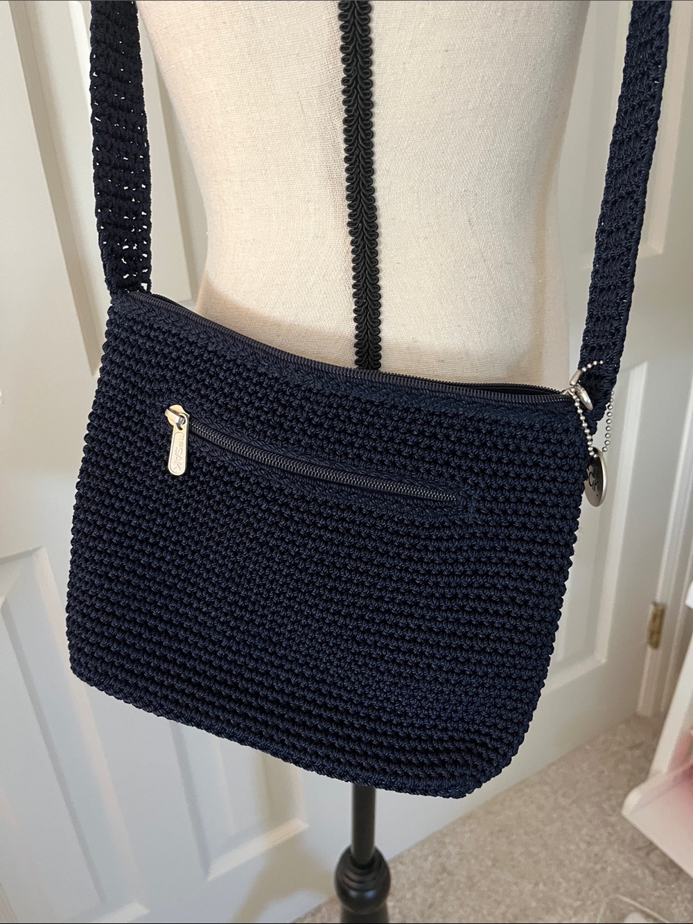 The Sak Crochet Crossbody Bag - Navy Blue